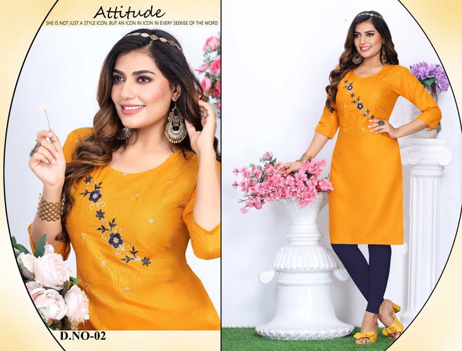 Riyaa Charmi Cotton Printed Regular Wear Designer Kurti Collection